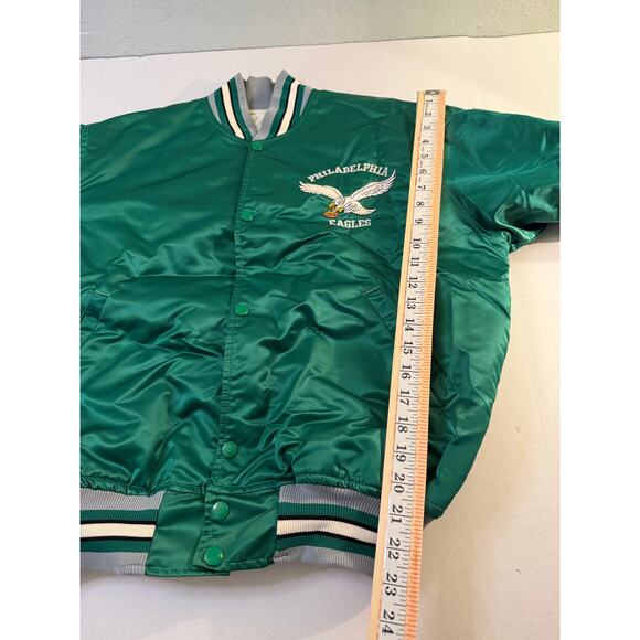 VTG PRO LINE By STARTER NFL Philadelphia Eagles size L-Kelly Green Satin Jacket - Picture 9 of 10